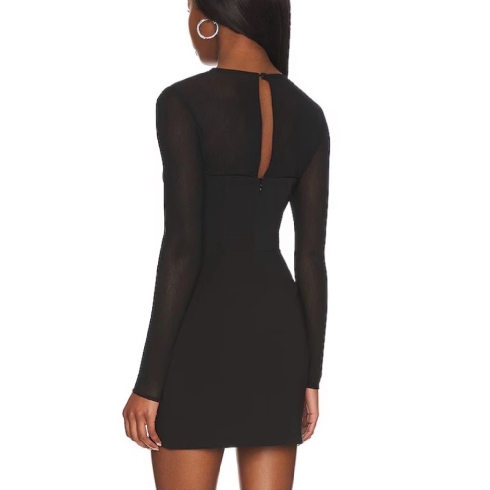NBD REVOLVE Anita mini dress size small black  LBD mesh sleeves date night - Picture 3 of 11